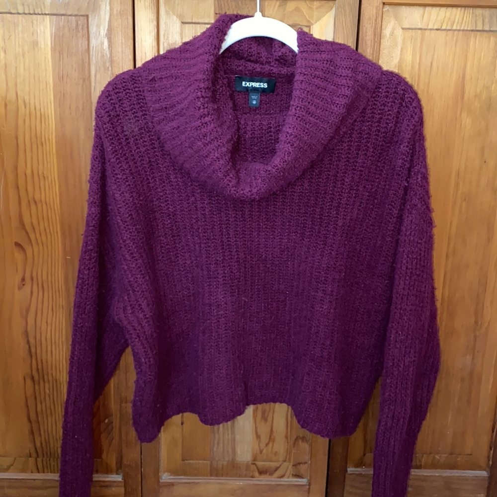 3/$30 🌸 EUC Express Burgundy Cowl Neck Sweater, Size XS